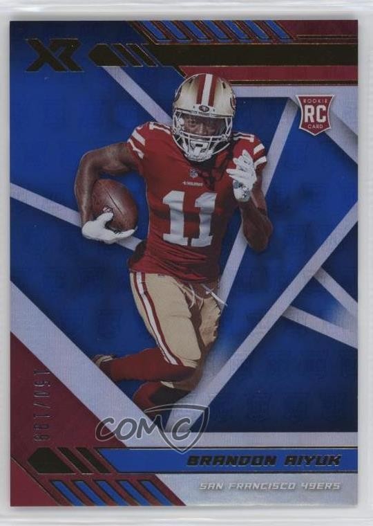 2020 Panini XR Rookie Blue 150/199 Brandon Aiyuk #117 Rookie RC 13st