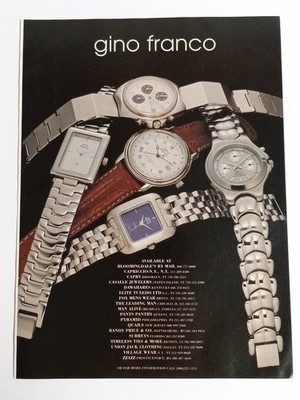 Gino Franco Advertising Watch Metal Leather Company Logo