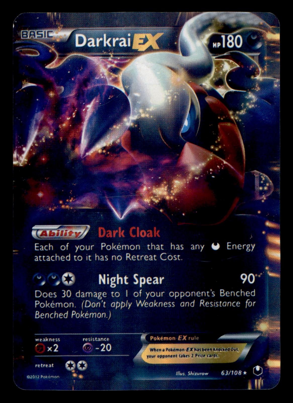 Darkrai EX 63/108 Holo EX Rare Dark Explorers Pokemon Near Mint