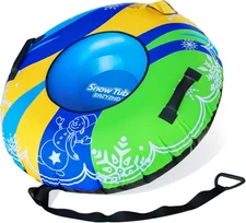 Snow Tubes for Sledding Heavy Duty, 48 Inch Inflatable Snow Sled with Premium Ca