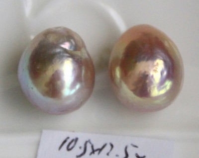 Aurora 12.7, 12.5mm Japanese kasumi pearl half hole drilled