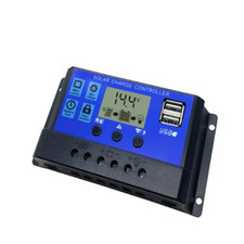 30A Solar Charge Controller 12V 24V Auto LCD Dual USB Panel Battery Regulator