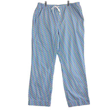 Vineyard Vines Mens Pajama Pants Large Blue Fish Print Pockets Drawstring Comfy