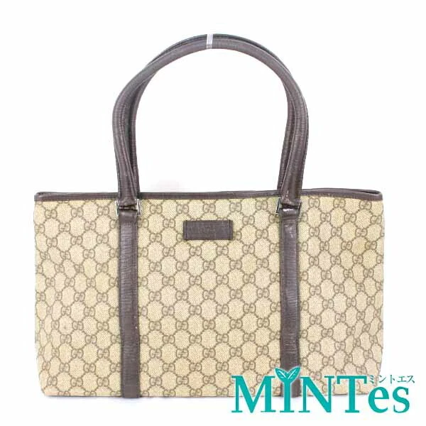 Sac fourre tout authentique Gucci GG Supreme 114595 beige sac à main marron [utilisé]
