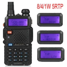 Baofeng UV-5RTP VHF UHF Tri-Power High Power 1/4/8W Ham Two-Way Radio [NO FM]