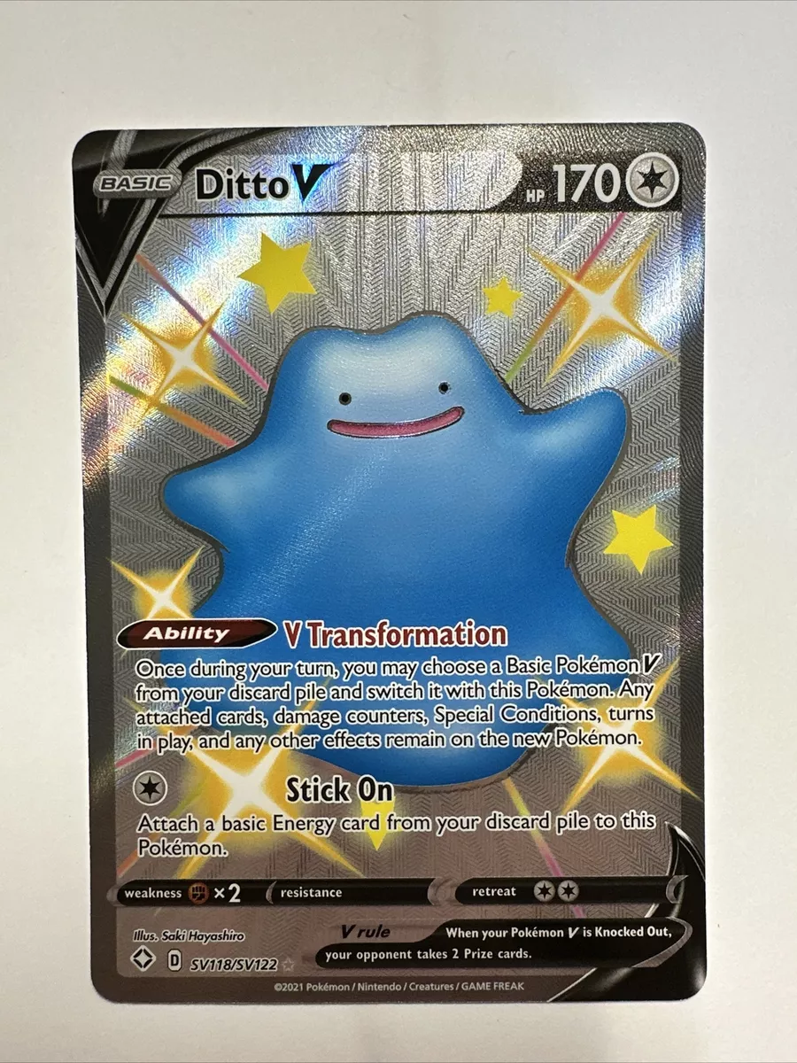 Ditto V SV118/SV122 Shiny Holo Rare Shining Fates Pokemon TCG NM