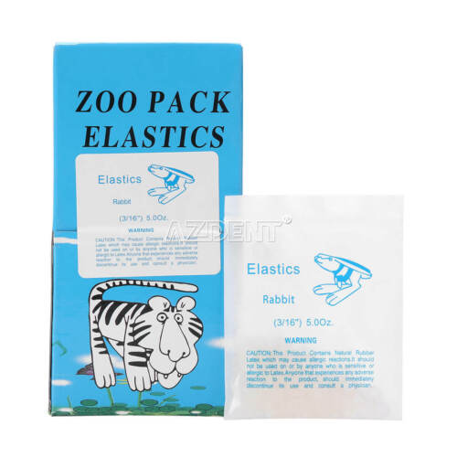 USA Dental Orthodontic Elastic Rubber Bands Latex Braces 3.5/5.0/6.5 OZ Zoo Pack - Picture 20 of 28