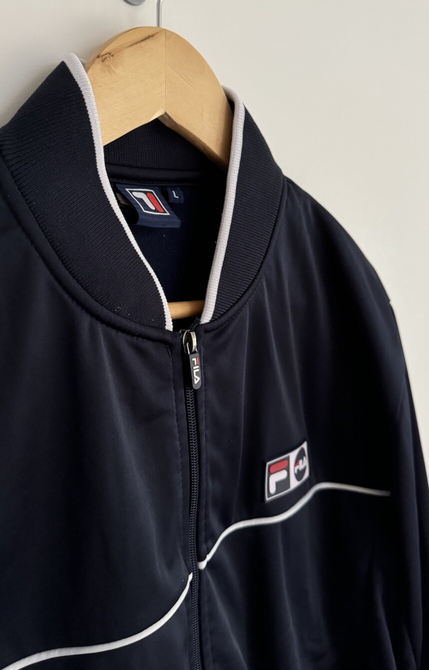 Tuta Fila Track Top anni 80 classica vintage giacca zip blu navy rosso bianco grande