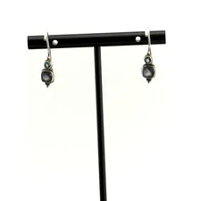 Vintage 925 Sterling Amethyst Topaz Earrings