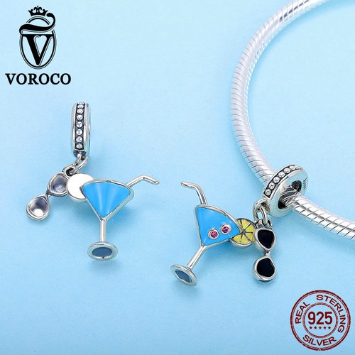 Ciondolo Ciondolo Moda Argento Sterling 925 Zirconia Perline Fai da Te Bracciale Ciondolo Voroco - Foto 125 di 205