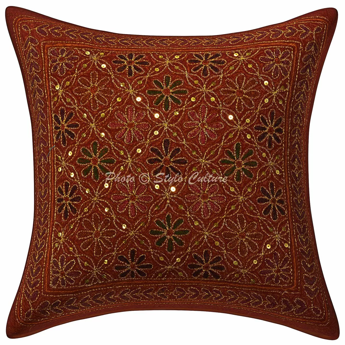 Rust top pillow shams