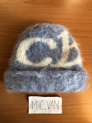 Cole Buxton Alpaca Knit Beanie Hat Sky Blue FW23