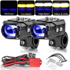 2X Motorrad LED Zusatznebelscheinwerfer Schei...