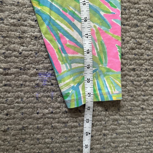 Lilly Pulitzer Girls Maia Capri Leggings Size Large 8-10 Pink Green Leaf Floral - Picture 6 of 6