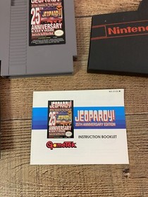 Jeopardy 25Th Anniversary Edition NES Nintendo Game Manual booklet, and Poster