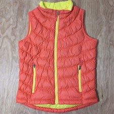 NEW LL Bean Samon Pink Downtek Vest Girls Unisex Size 6x/7 Yellow FULL ZIP