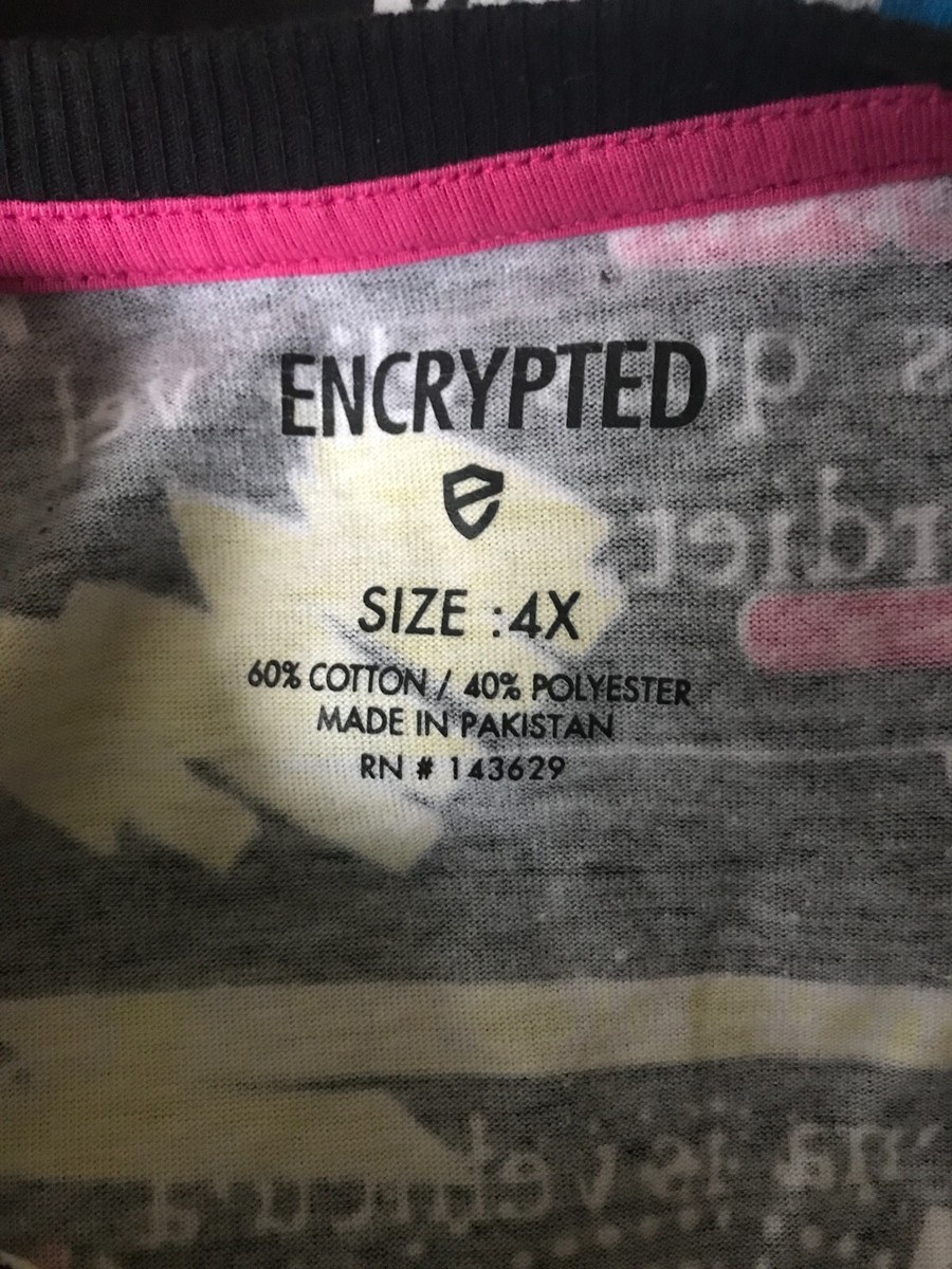 Encrypted (4XL) Multicolor ~ WOW Full Print Graphic T-shirt | eBay