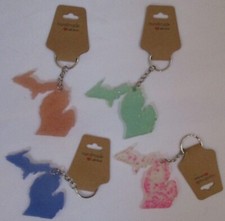 Handcrafted Resin State of Michigan Keychain 3"
