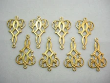 Raw Brass Drops Earring Findings - Victorian / Art Deco - 8