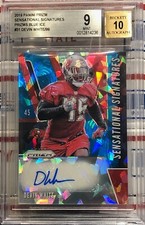2019 PANINI PRIZM DEVIN WHITE ROOKIE, AUTO, BLUE ICE PRIZM, SER #32/99, BGS MINT