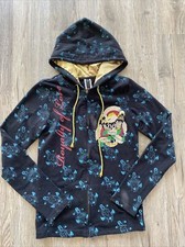 vtg y2k sequined graphic all over hoody sz s Platinum Plush