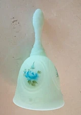 Hand Painted Light Green Ffosted Bell. 7" Tall.