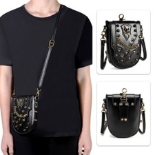 Trendy Skull Design Leather Handbag Gothic Shoulder Bag For Casual Outfits