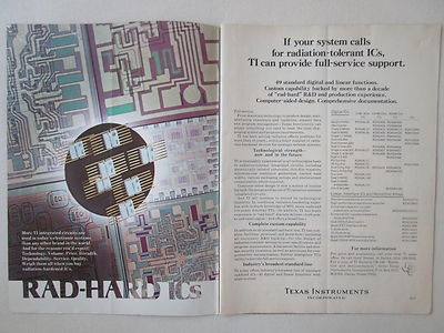 1/1973 PUB TEXAS INSTRUMENTS ELECTRONIC RAD-HARD ICs INTEGRATED CIRCUITS AD