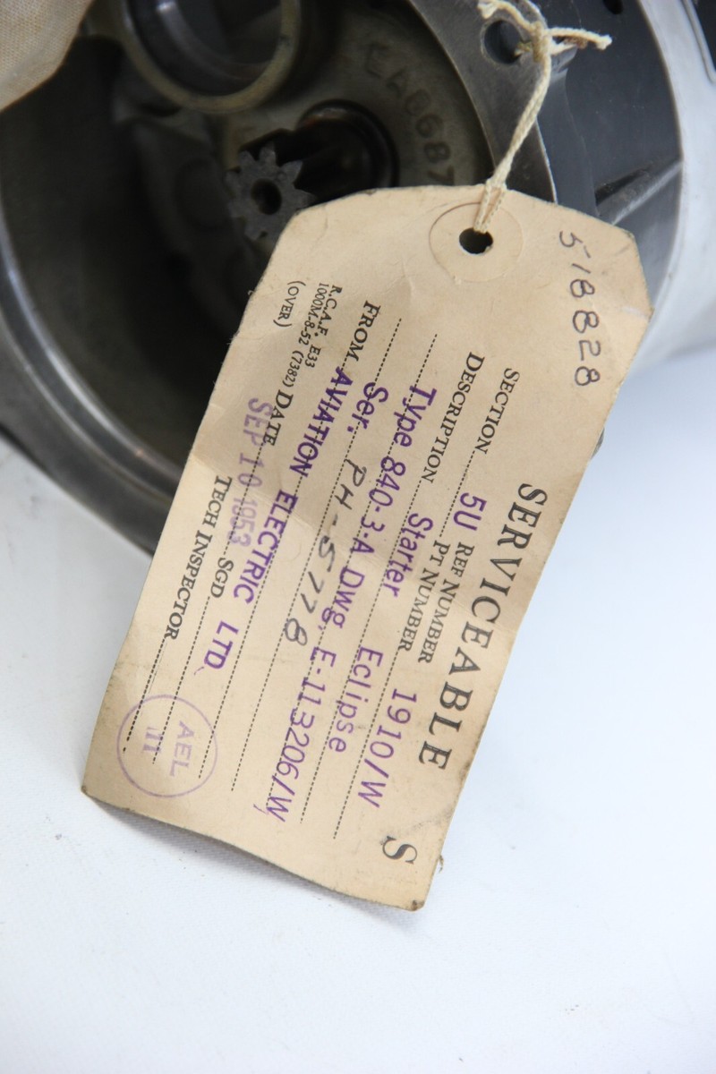 woody 840 Bendix Eclipse Vintage Aircraft Starter (24 Volt), P/N: 840