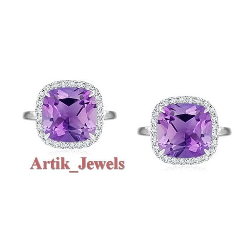 Bracciale NOVICA Con Ametista E Rodio | Maglia Regolabile 7.25" | Fatto A Mano In India | Sparkle Lavanda