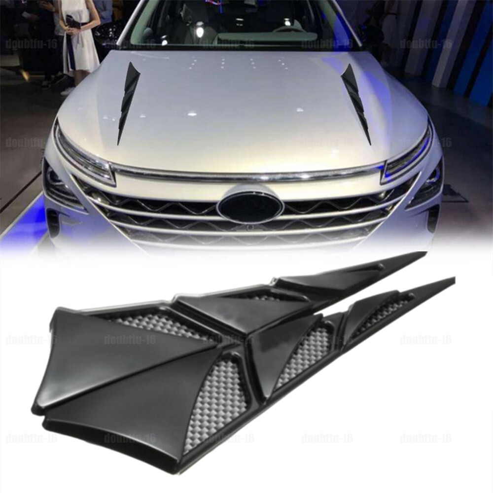 2 Pack Black Universal Car Hood Air Intake Vent Cover Stickers