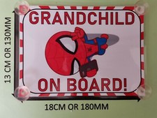 Superheroes Spiderman Grandchild On Board Car Laminated Sign