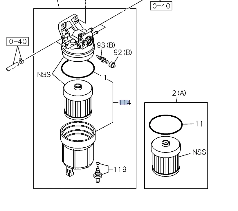 Carcasa de montaje de filtro de combustible OEM para ISUZU NPR-HD ELF NQR 4HK1 5,2 L 8980399871 Foto 2 de 4
