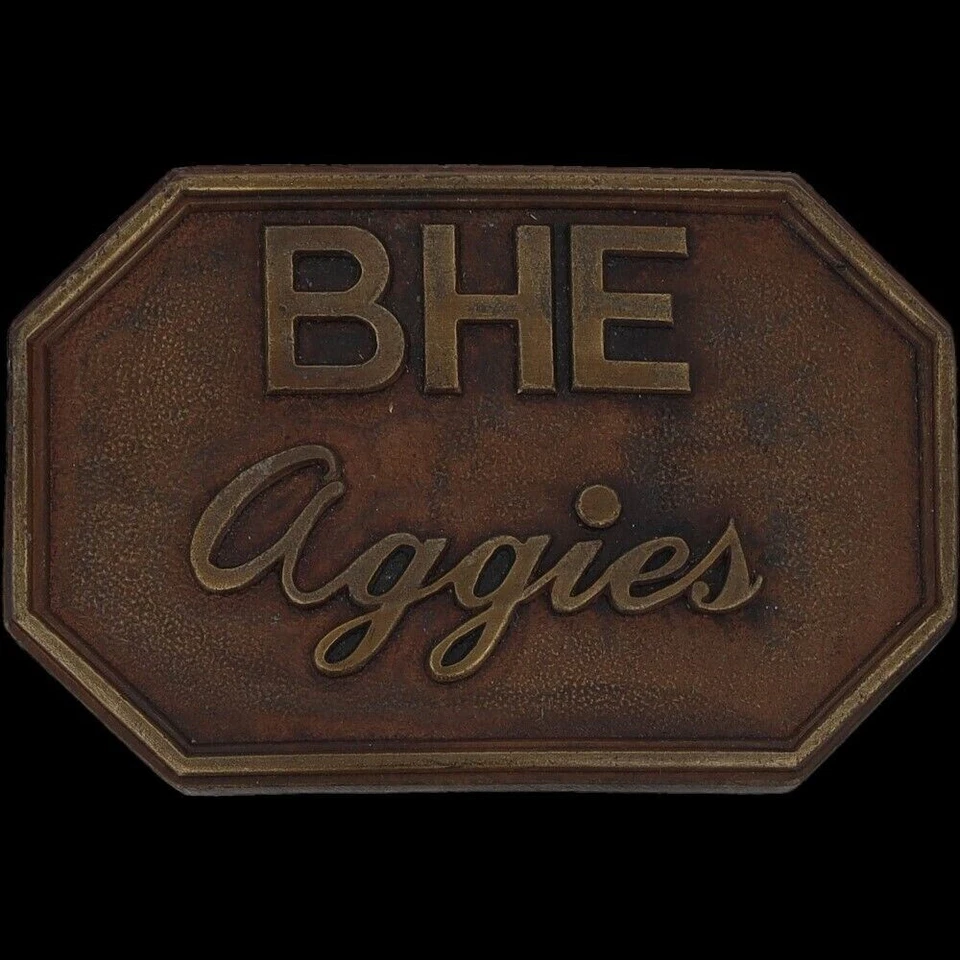 Black Hawk College East BHE Aggies Warrior Illinois Moline 复古皮带扣 — 第 3/4 张图片