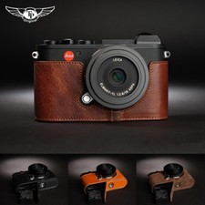 Genuine Real Leather Half Camera Case Bag Cover for Leica CL Bottom Open