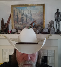 JUSTIN AUTHENTIC WESTERN HEADWEAR WHITE 10X STRAW COWBOY HAT SIZE 7 / 56