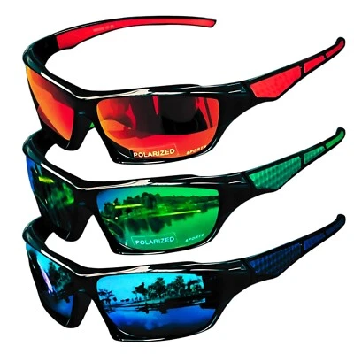 UV400 Polarisierte Sonnenbrille Herren Damen Uv Schutz Fahrrad Sport Draußen Neu - Bild 1 von 4