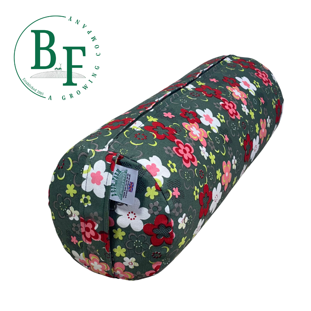 Buckwheat Yoga Bolster in Floral Grey UK