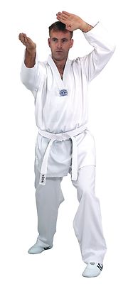 Taekwondo Suit Hadan Plus, White Lapel. in 200 or 210cm, KWON. Taekwondo Suit