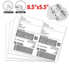 Half Sheet Shipping Labels 8.5x5.5 Rounded Corner/Rightangle Self Adhesive