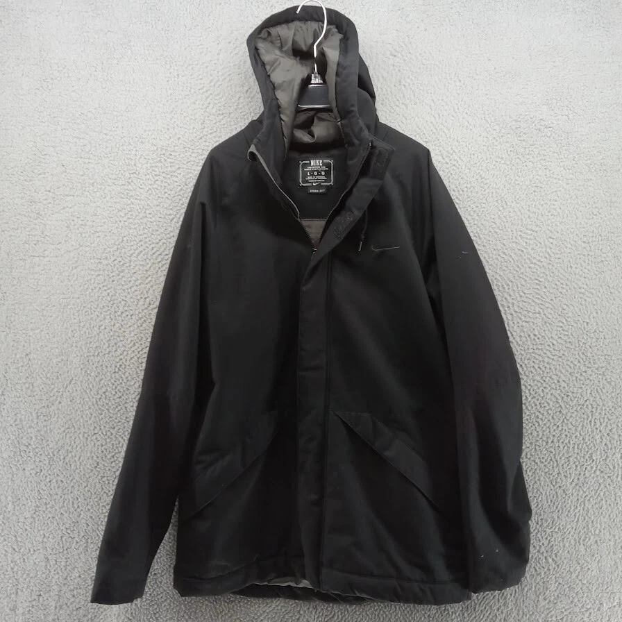 Nike Jacket Mens Large Black Full Zip Storm Fit Windrunner Streetwear 614651*