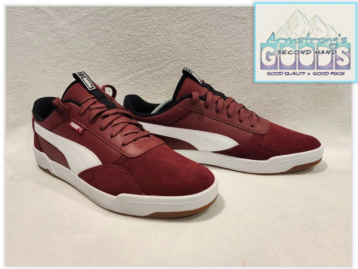 Puma C Skate Mix Red Leather Lifestyle Sneakers Shoes Men s Size