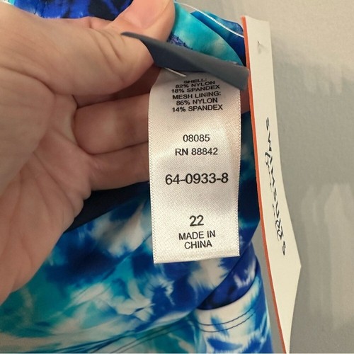 Badeanzüge für alle Damen blau Batik fließend Tankini Schwimmoberteil Größe 22 neu mit Etikett - Bild 6 von 10