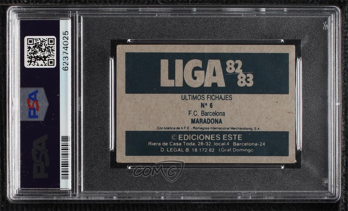1982-83 Ediciones Este Liga Diego Maradona #6 PSA 1.5 08yy view 2