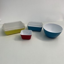 Vintage PLAY Child Size PYREX Plastic Mixing Bowl Refrigerator Dishes Banner Toy