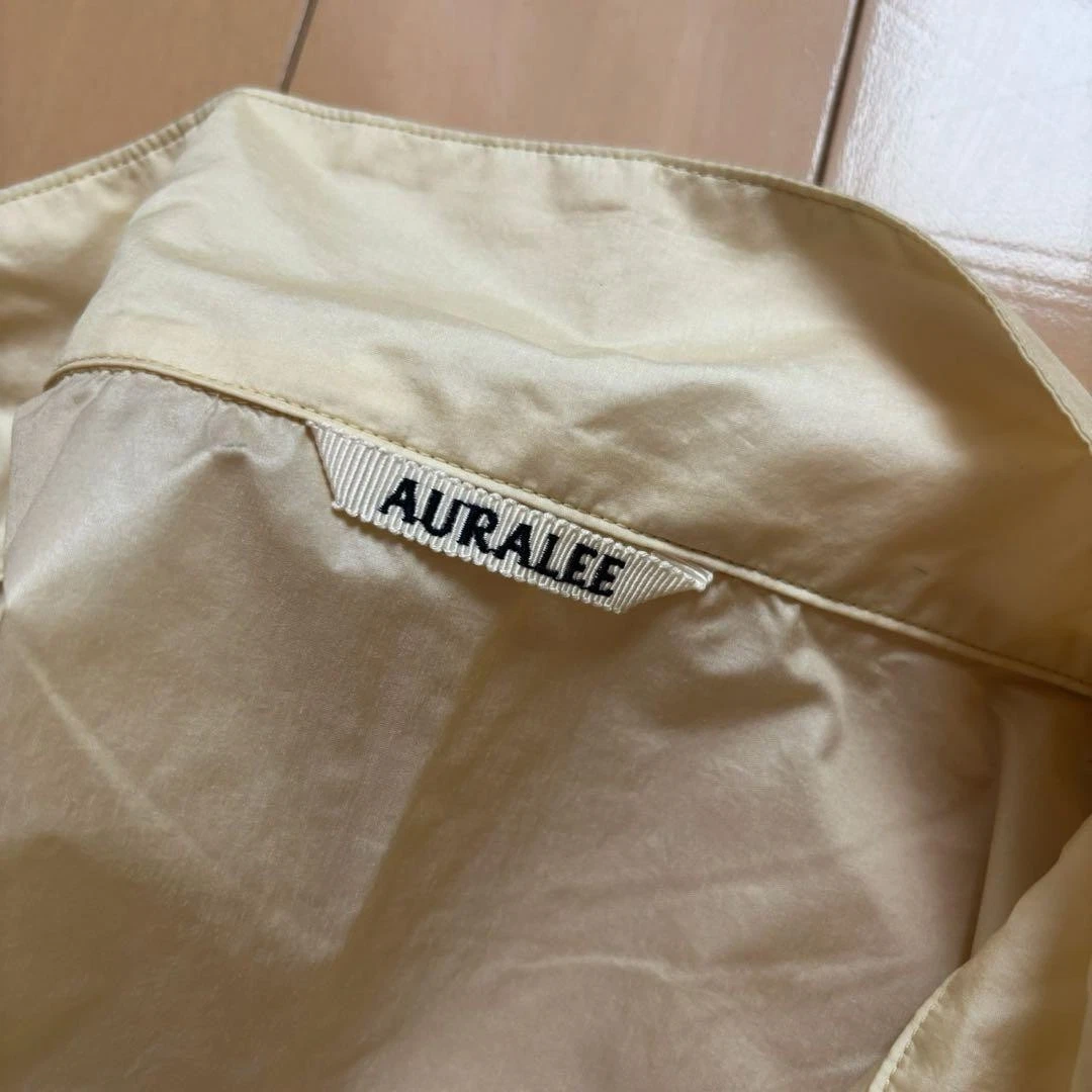 AURALEE Light Nylon Half Zip Pullover Yellow Size 4 Used - product detail image 3