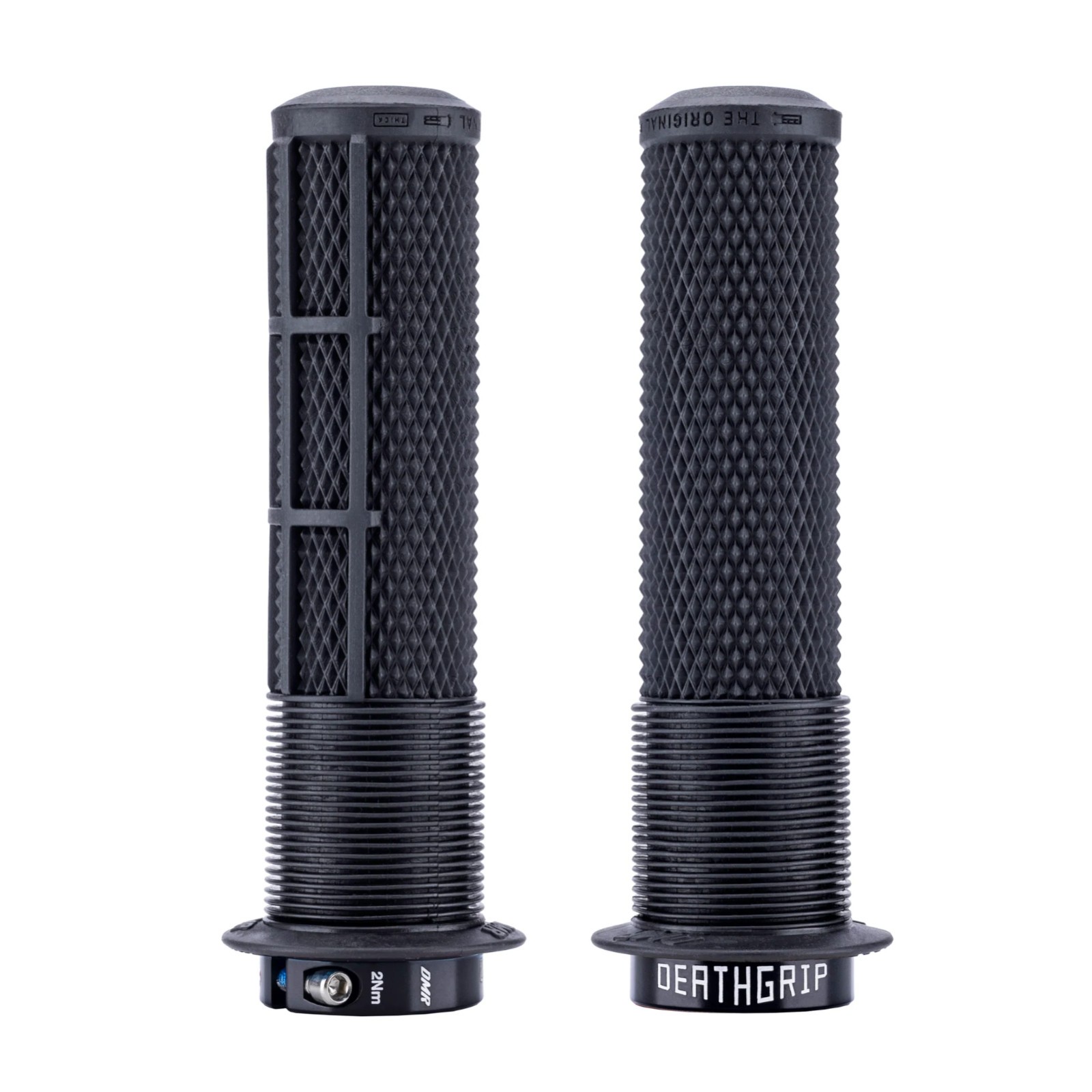 DMR DeathGrip 2 Black Bike Handlebar Grips Thin Flanged Race