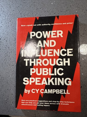 #ad Power and Influence Through Public Speaking Hardcover Cy Campbell FAST SHIPPING $12.99