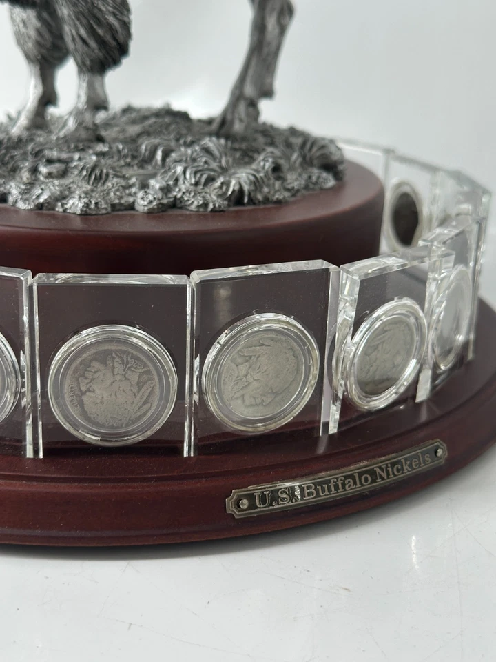 DANBURY MINT U.S. BUFFALO NICKELS IN CRYSTAL SLABS, 1918-1938, ROTARY DISPLAY - Image 4 of 4