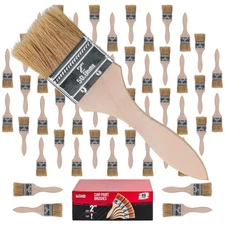 48 Pack - 2" Chip Paint Brushes Stain Glue Adhesive Touchup - 2 Inch Lot of 48